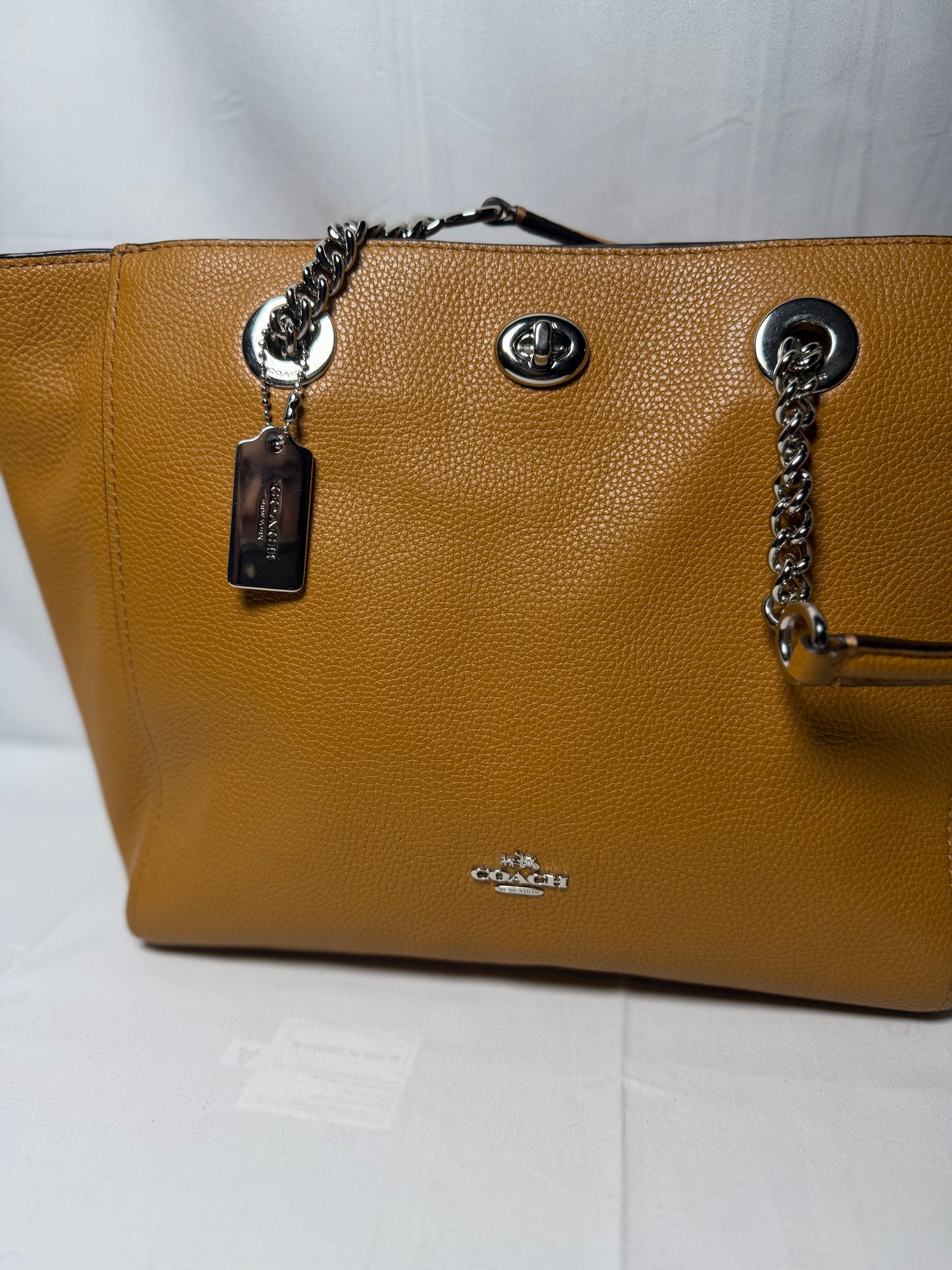 Coach Brown Leather Chain Tote