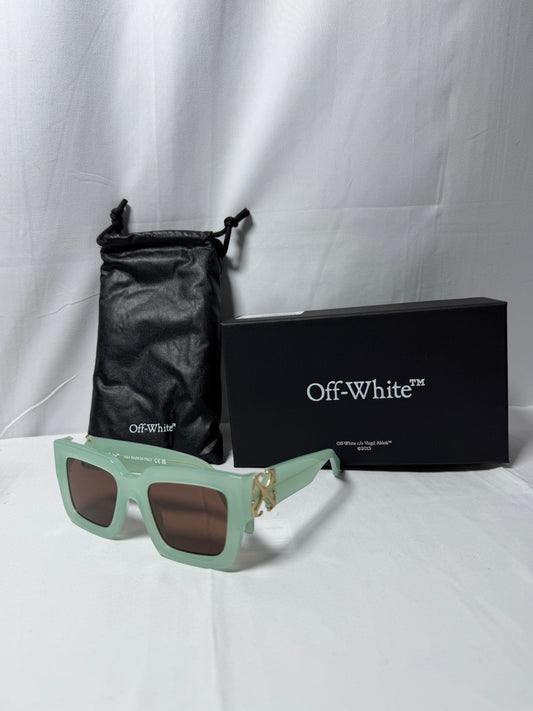Off-White 52MM Mystic Square Sage Green Sunglasses Brand New