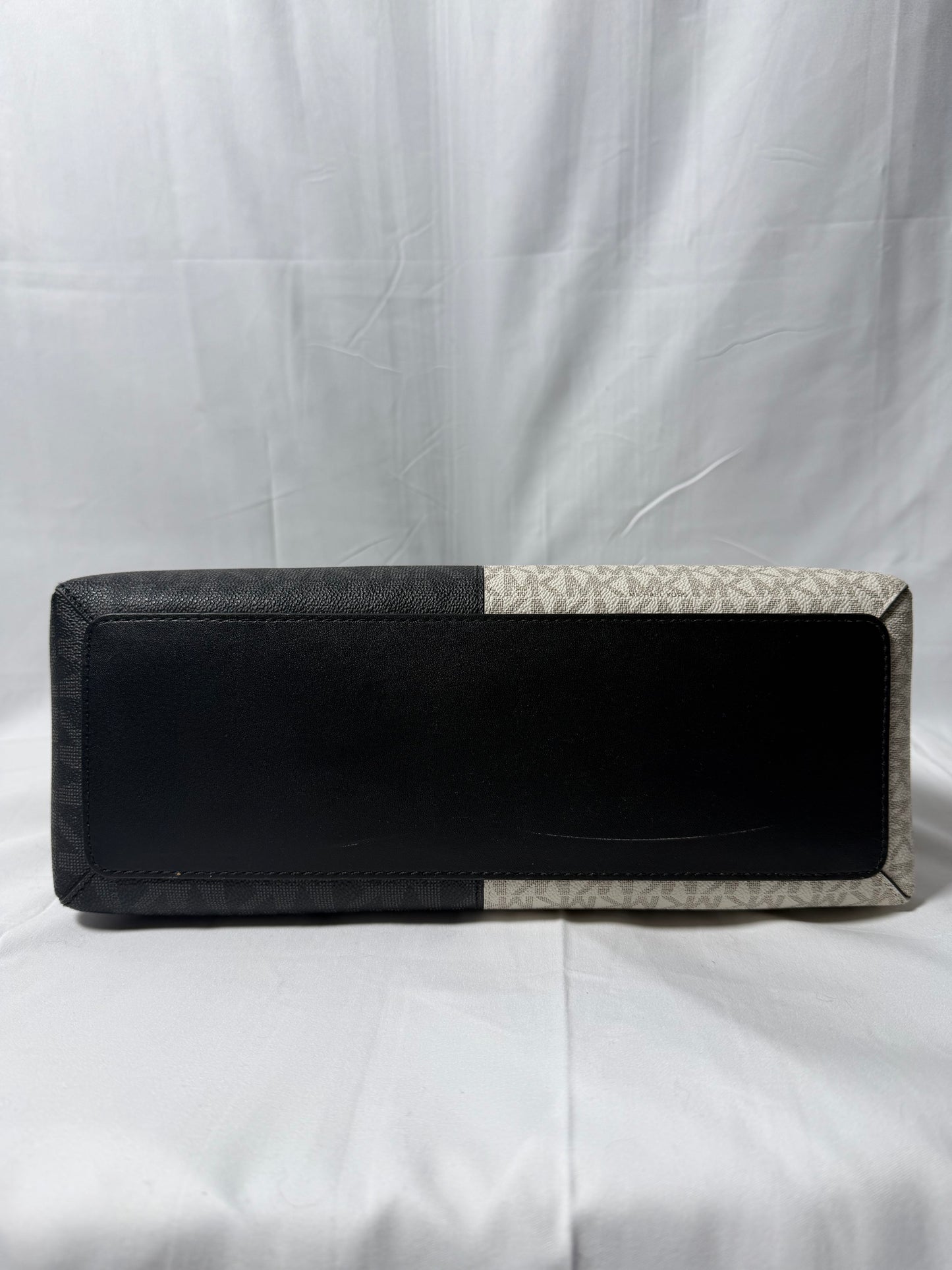 Michael Kors Black and White Color Block Handbag with Crossbody