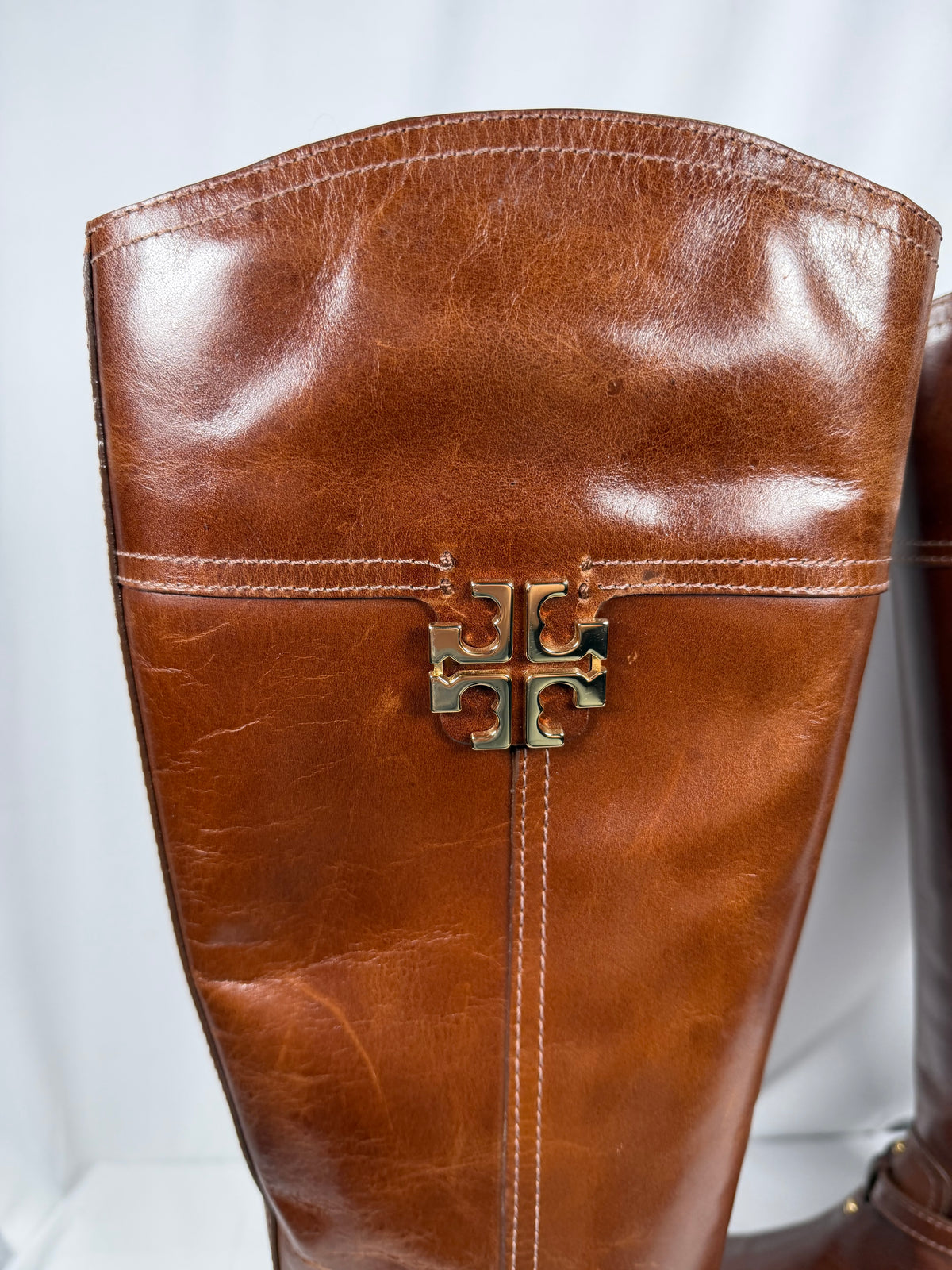 Tory Burch Almond Leather Eloise Riding Boots