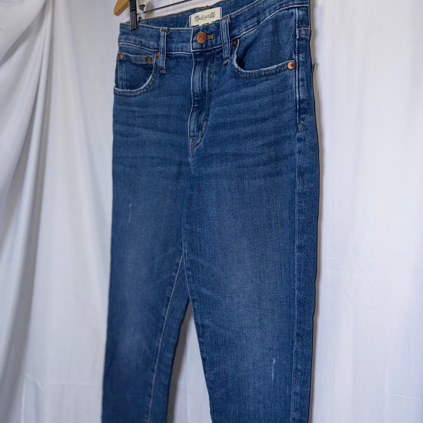 Madewell the Slim Fit Crop High Rise Boyjean Blue Denim