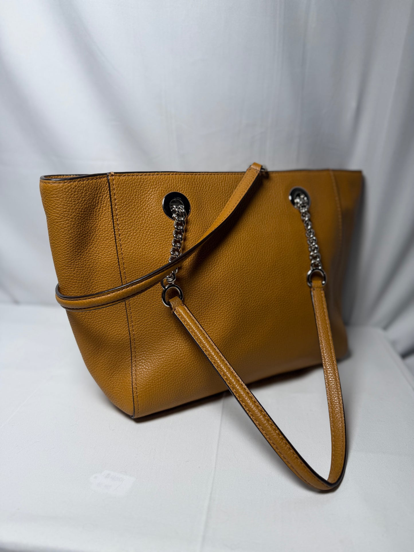 Coach Brown Leather Chain Tote