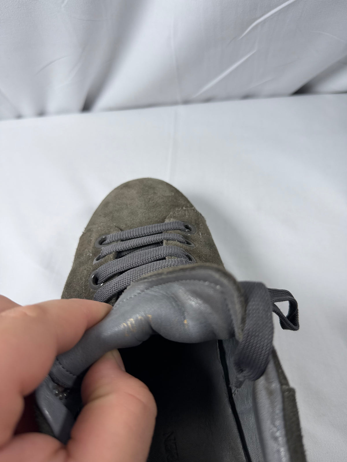 Alexander McQueen Men’s Green Suede and Grey Sneakers