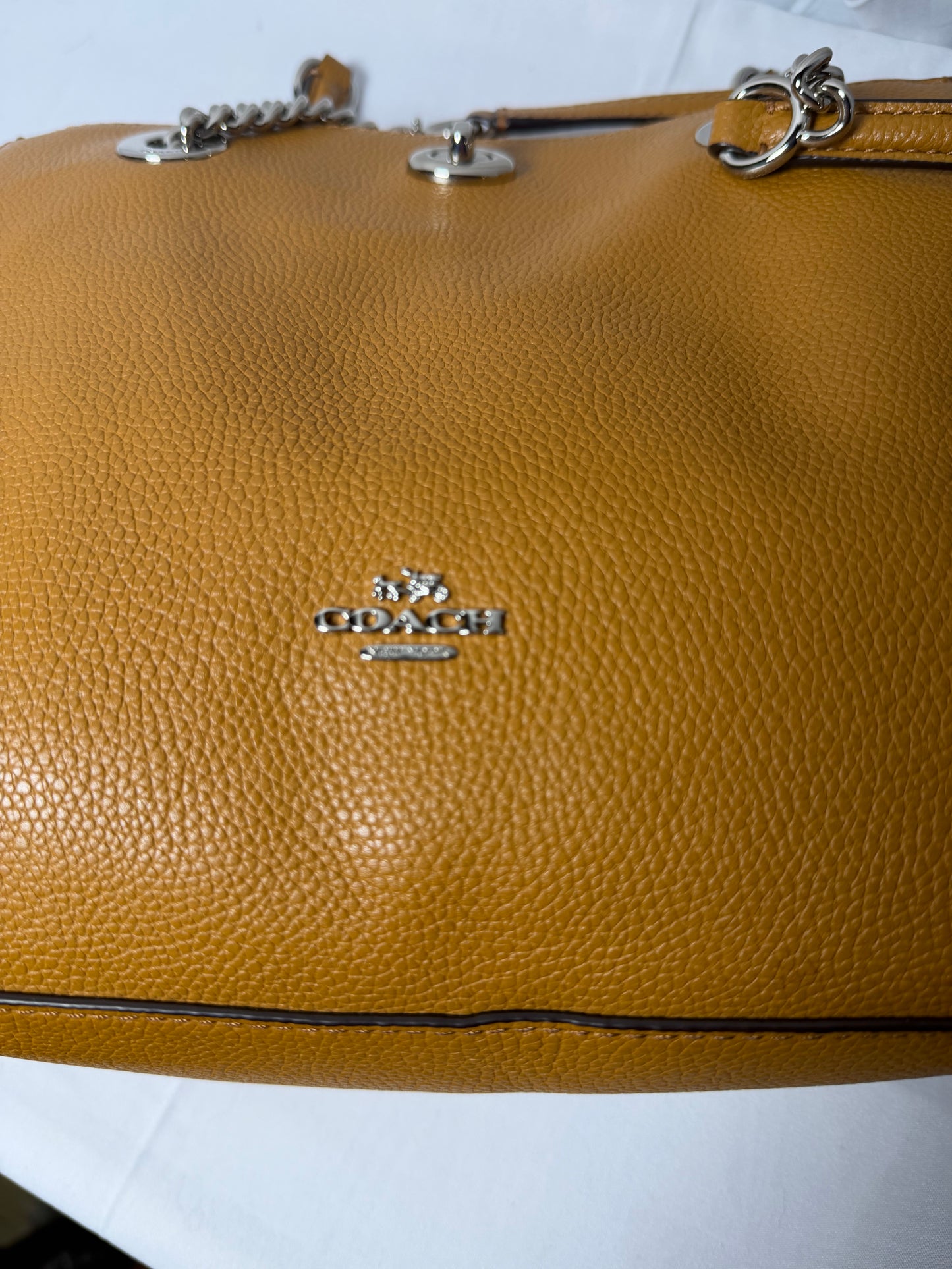Coach Brown Leather Chain Tote