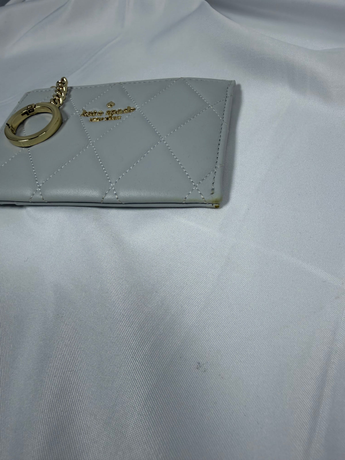 Kate Spade Grey Quilted Leather Card Holder