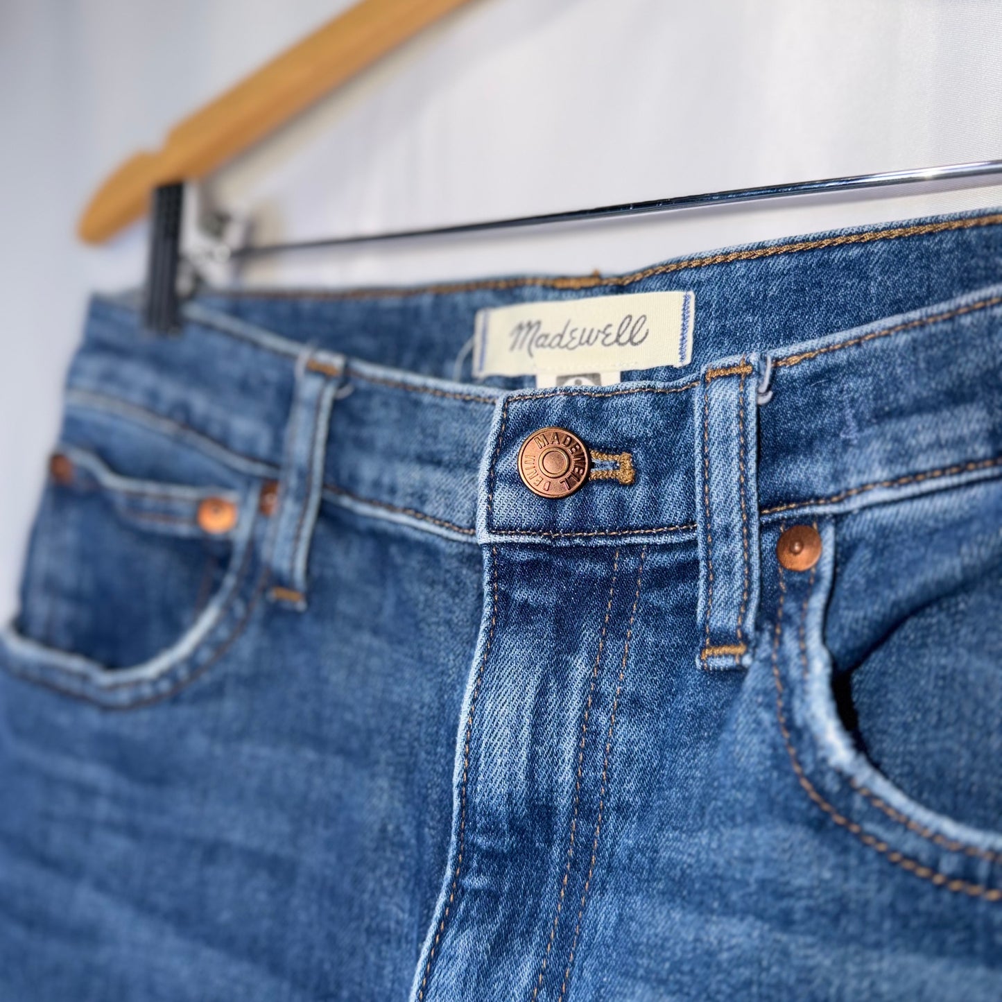 Madewell the Slim Fit Crop High Rise Boyjean Blue Denim