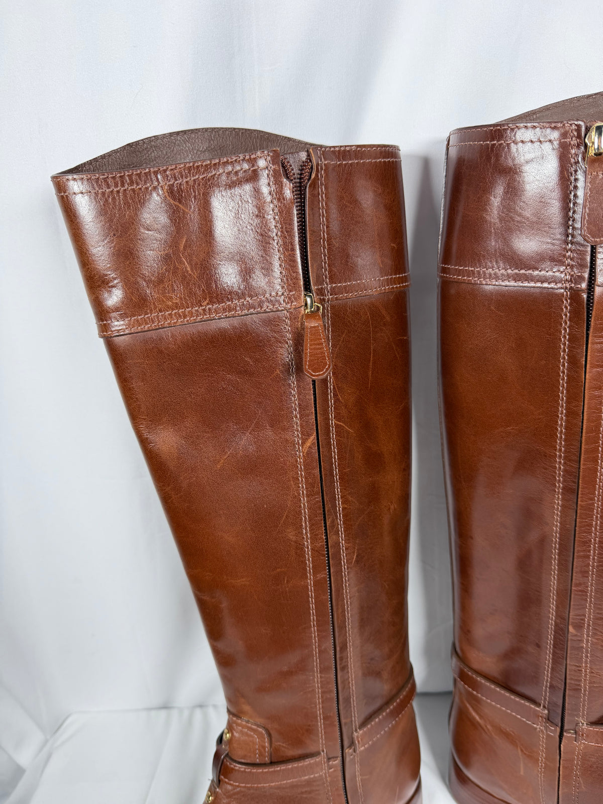Tory Burch Almond Leather Eloise Riding Boots