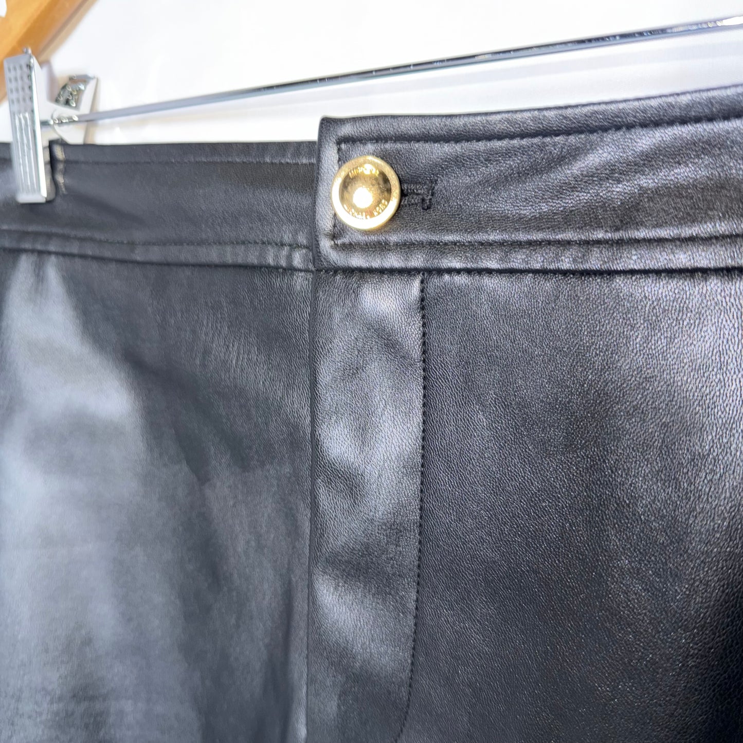 Michael Kors Chocolate Brown Pencil Skirt Pleather
