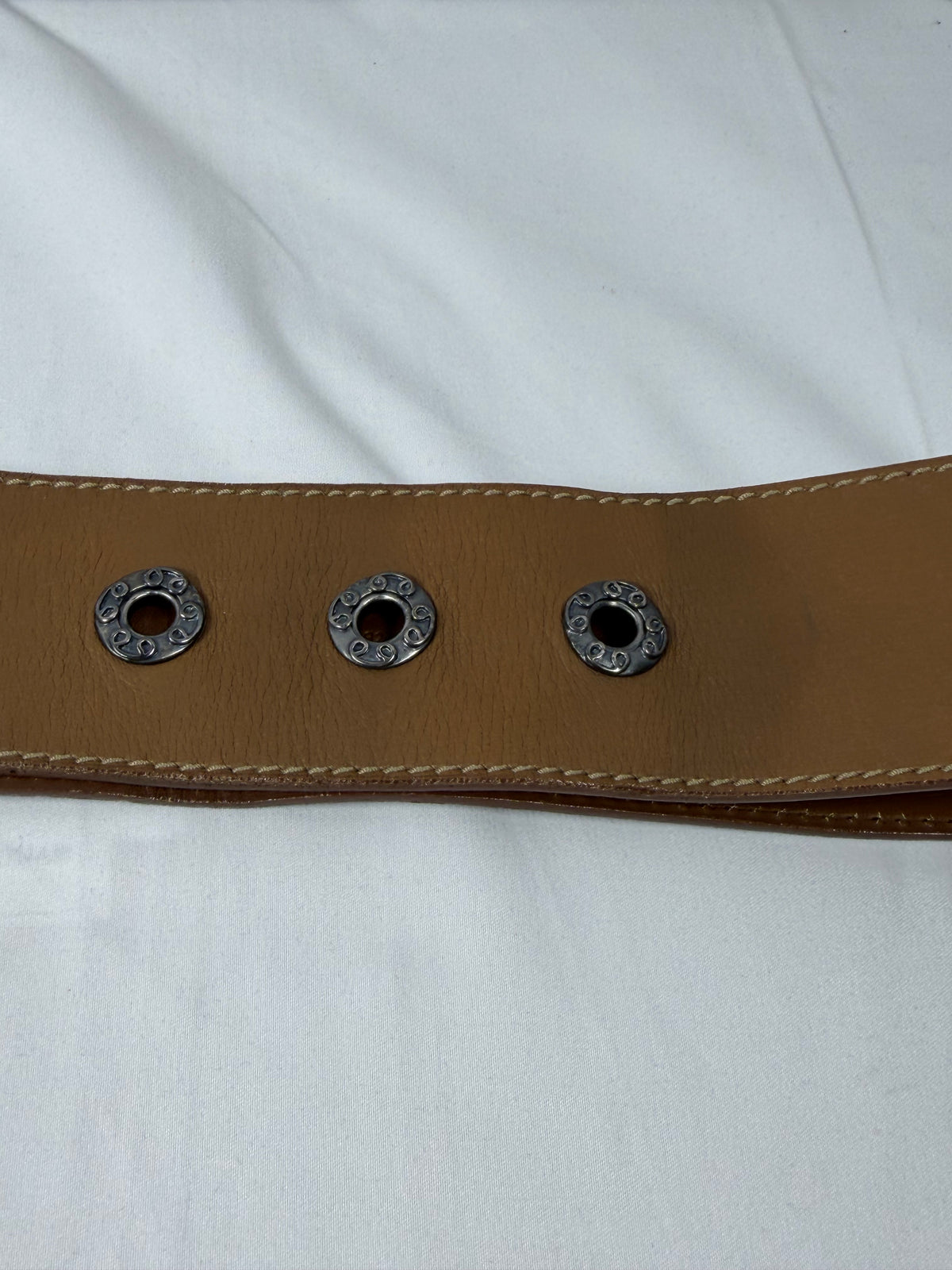 Bottega Veneta Brown Leather Belt with Silver Buckle