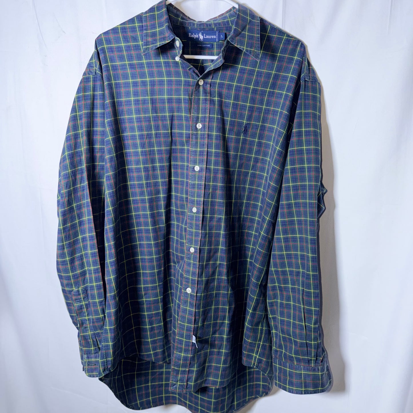 Ralph Lauren Blue, Yellow, and Red Button Down