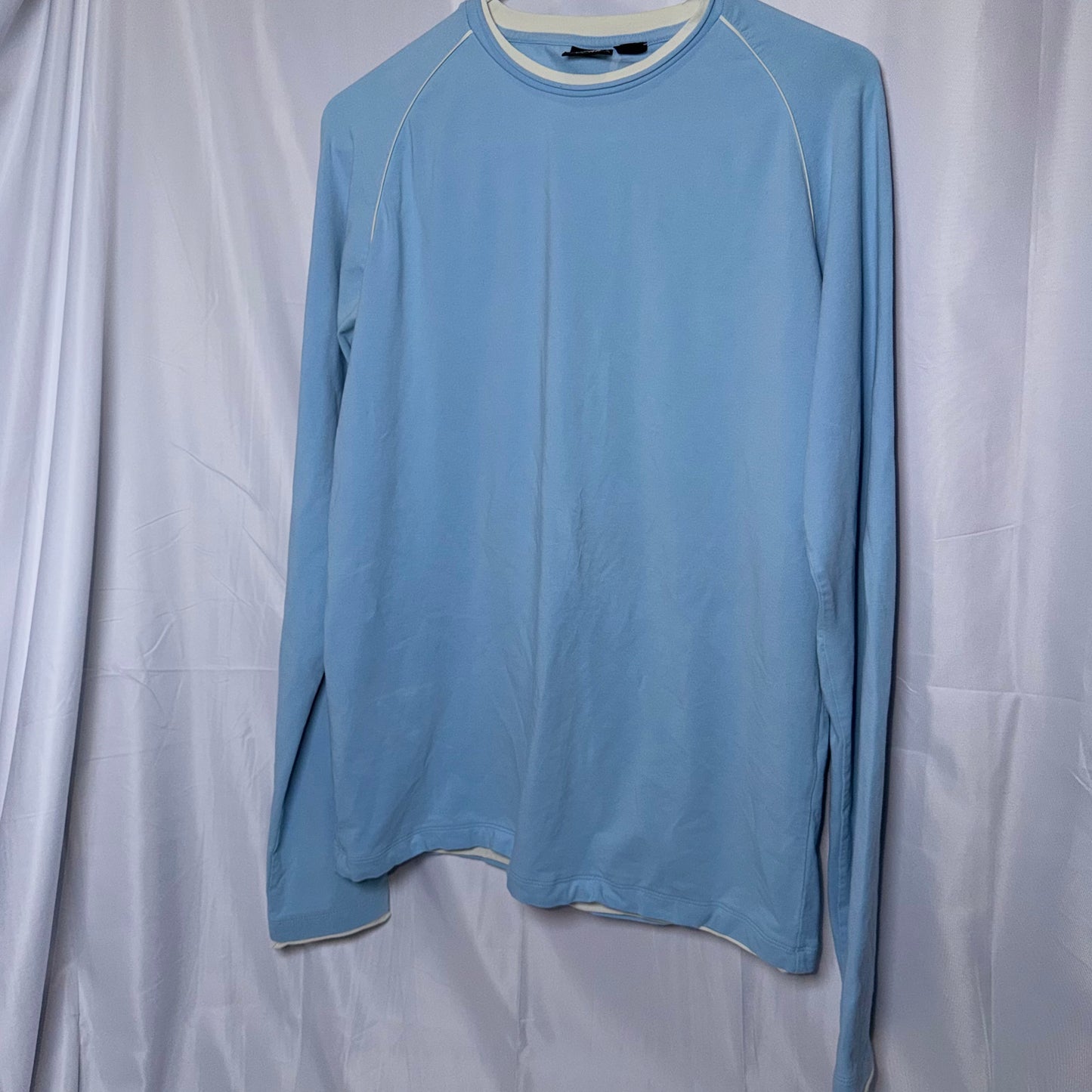 Hugo Boss Blue and White Long Sleeve Shirt