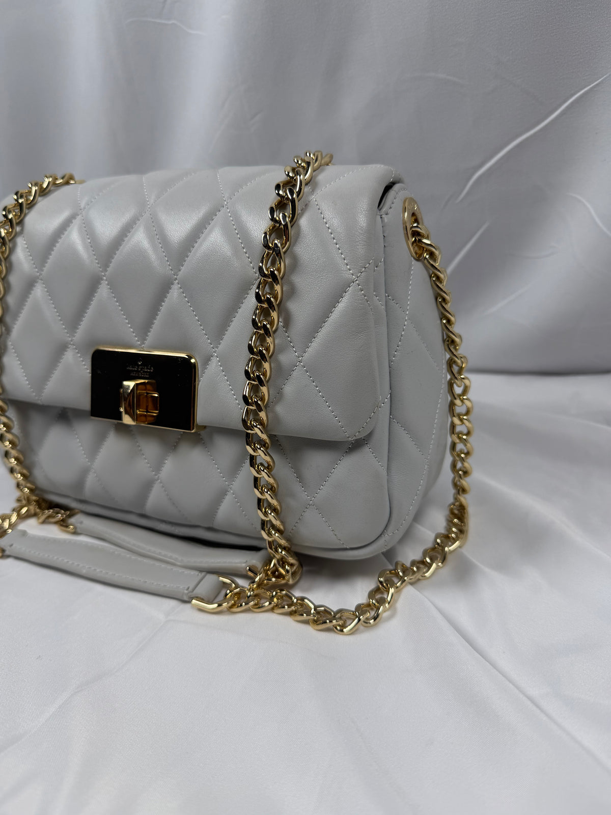 Kate Spade Grey Quilted Leather Crossbody/Shoulder Bag