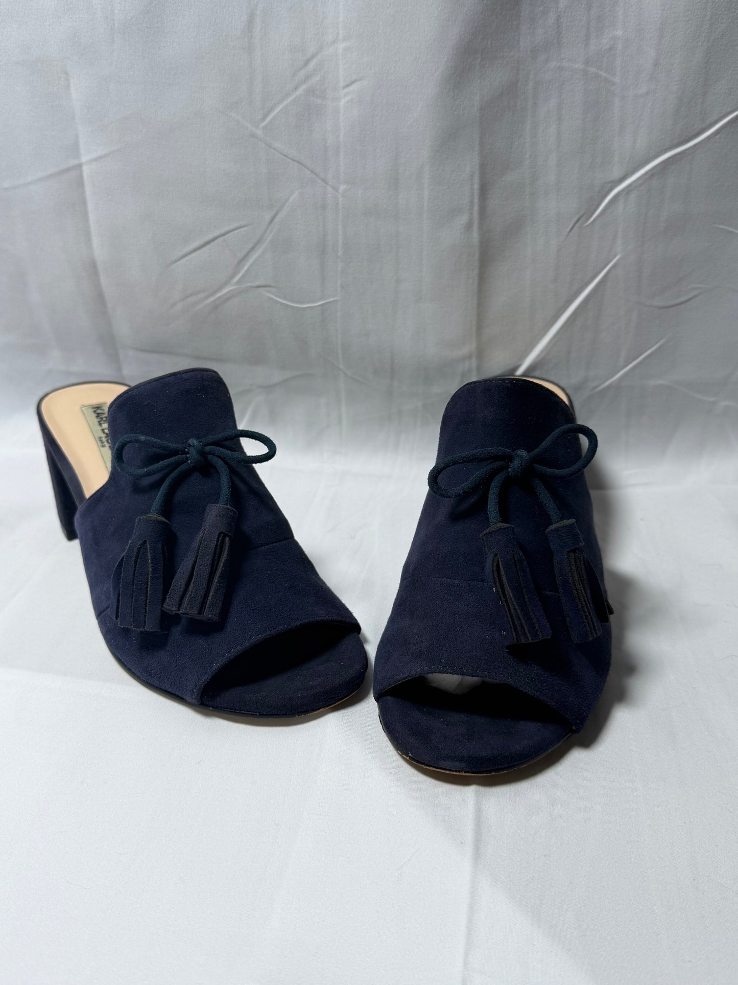 Karl Lagerfeld Blue Suede Open Toe Shoes