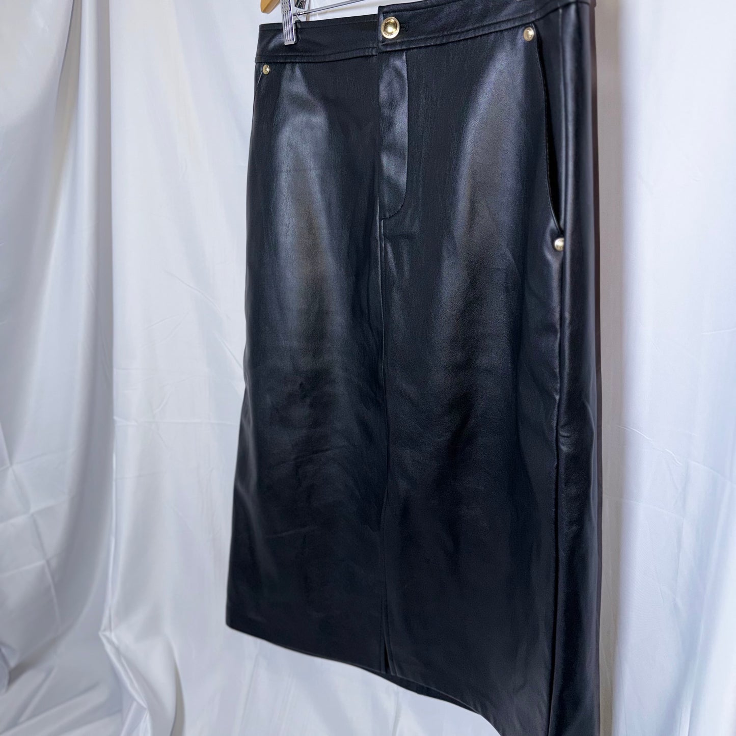 Michael Kors Chocolate Brown Pencil Skirt Pleather
