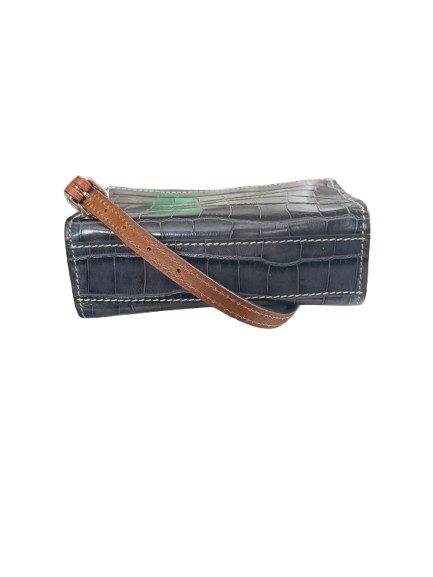 Dooney & Bourke Croc Embossed Square Crossbody in Charcoal