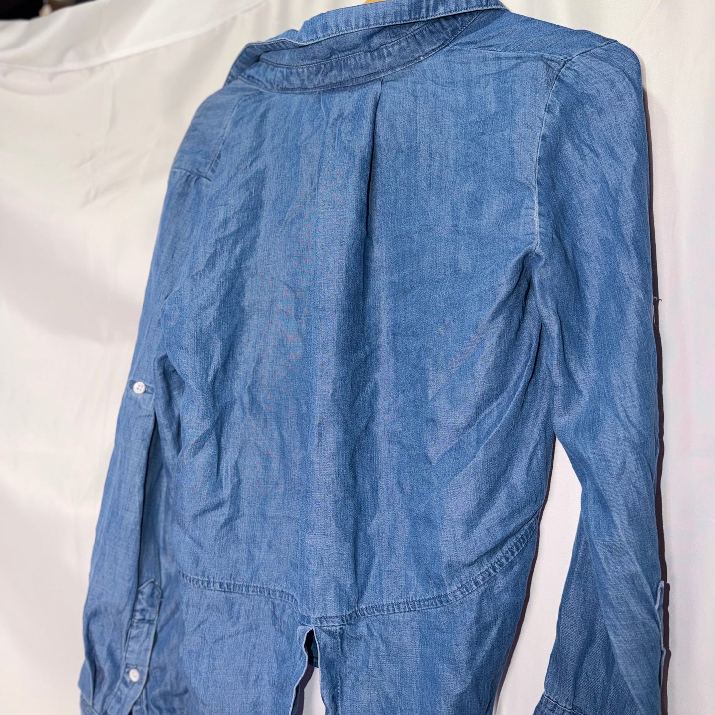 Elie Tahari Denim Print Button Down Shirt