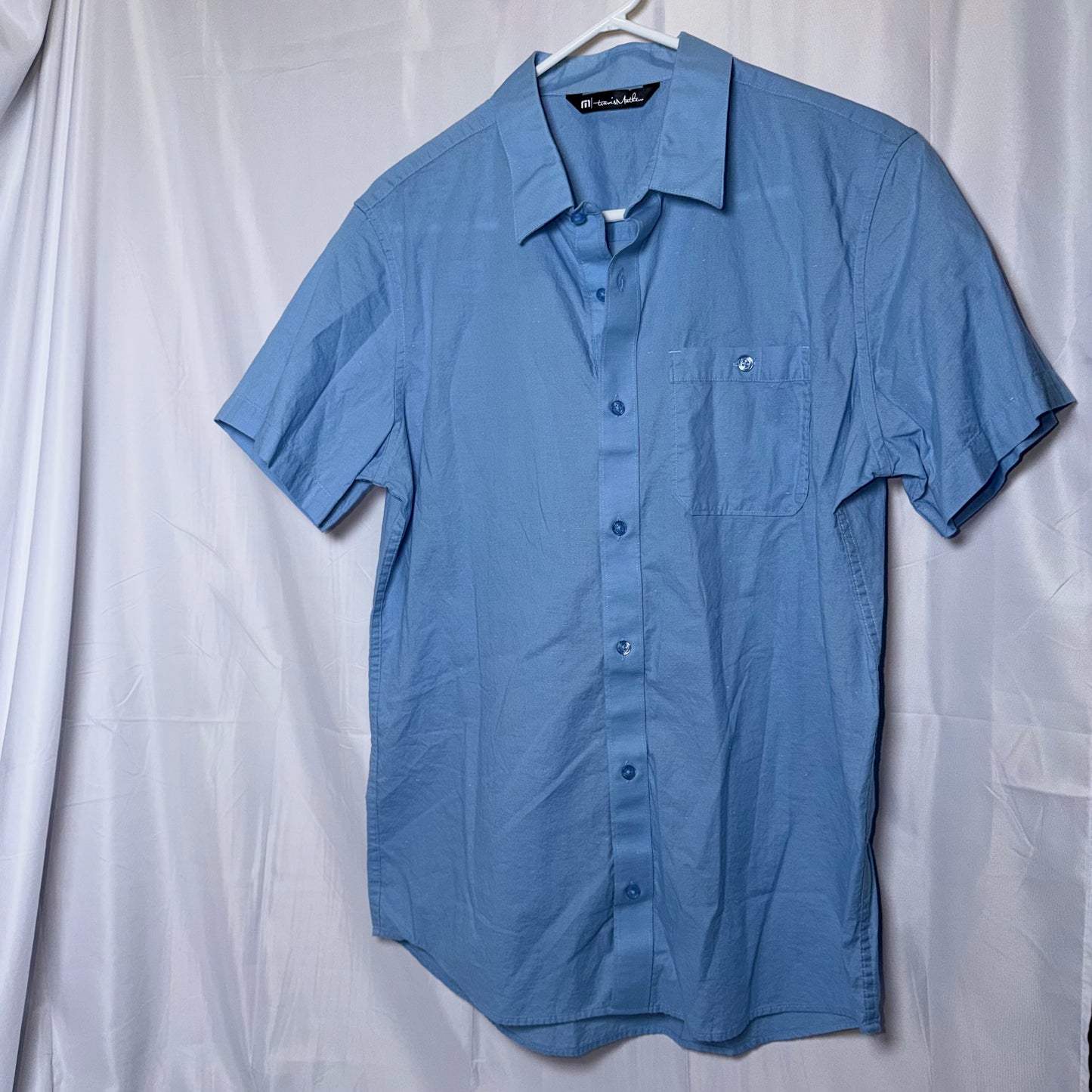 Travis Mathew Light Blue Short Sleeved Button Down Shirt