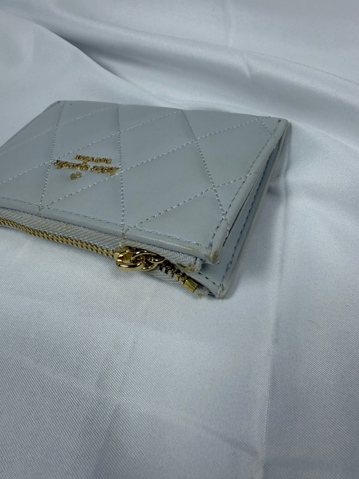 Kate Spade Grey Quilted Leather Card Holder