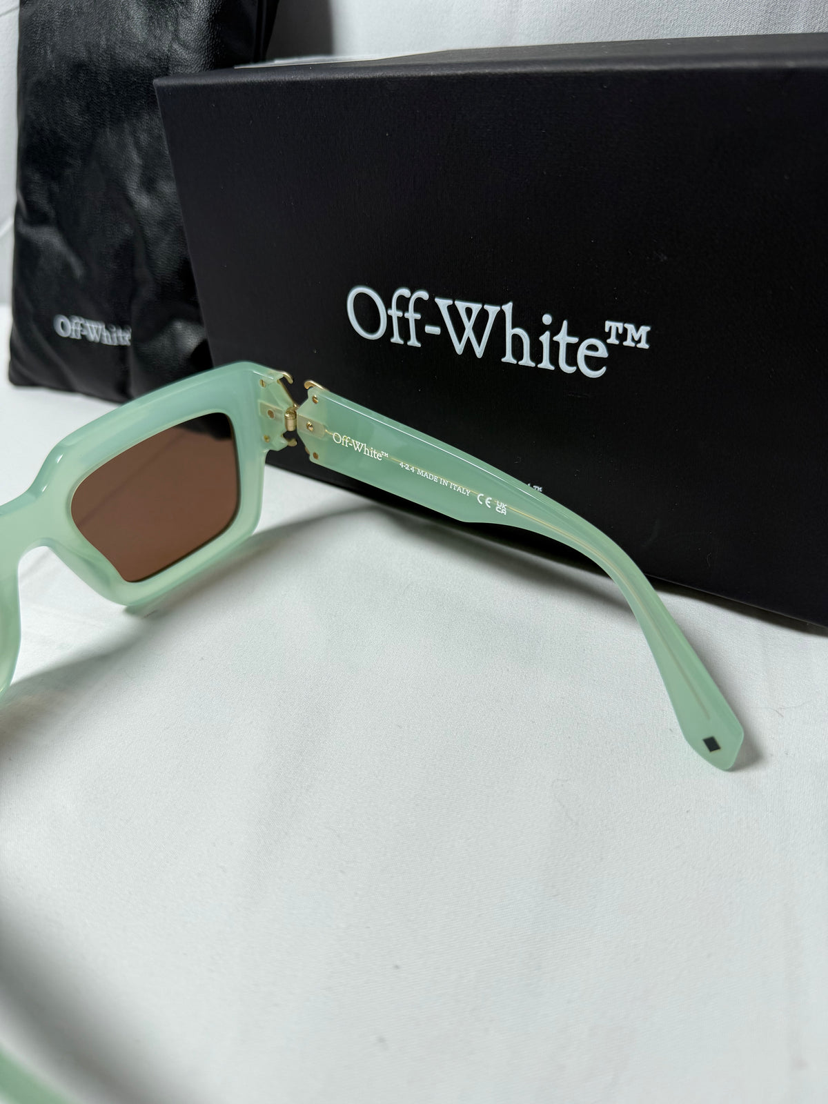 Off-White 52MM Mystic Square Sage Green Sunglasses Brand New