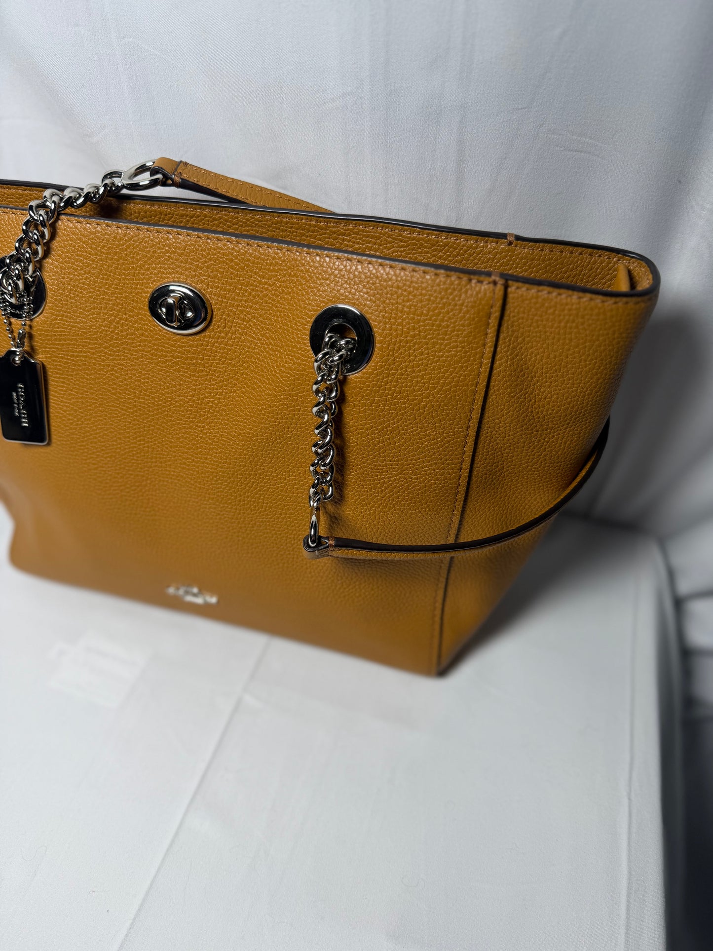 Coach Brown Leather Chain Tote