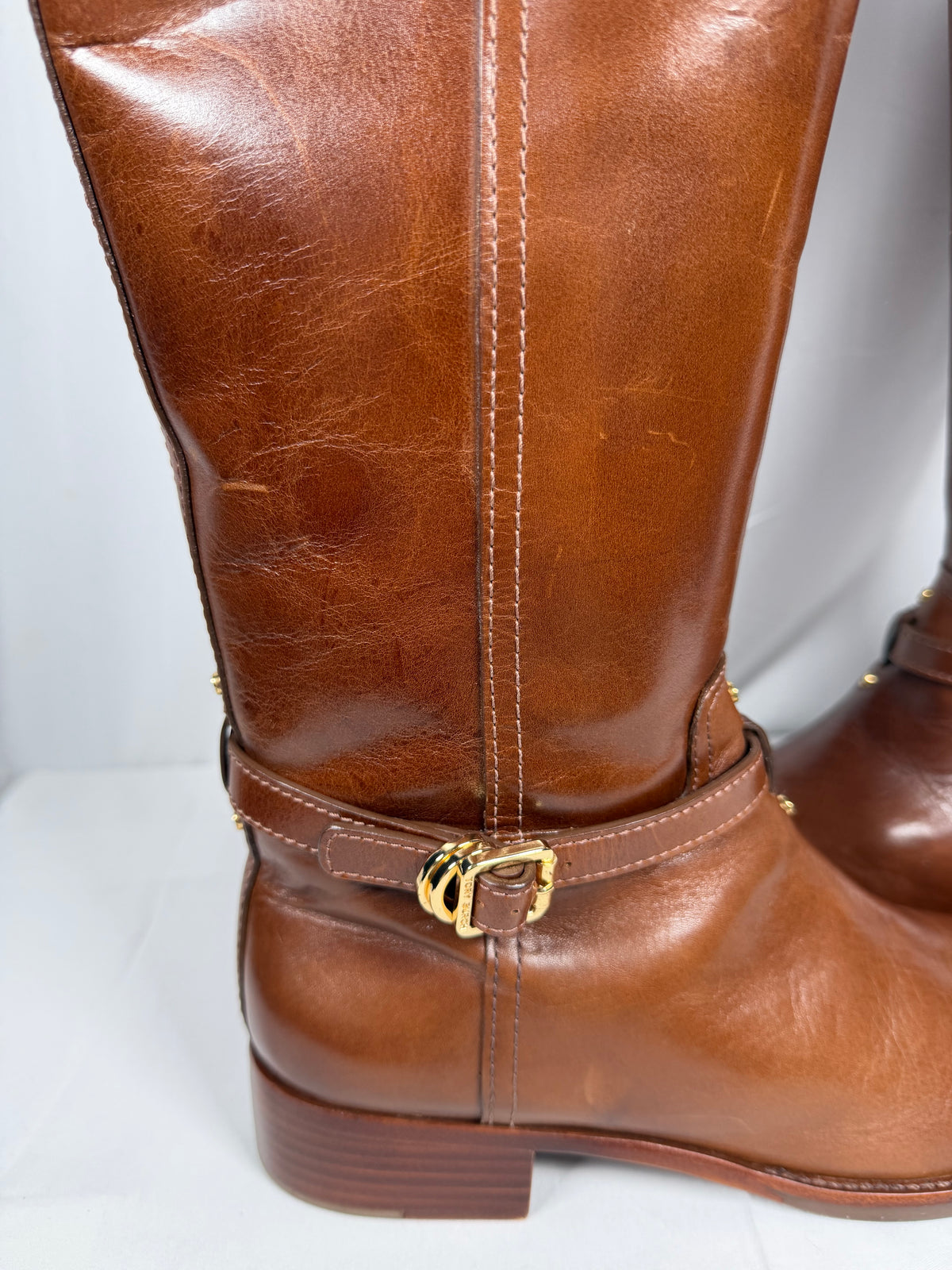 Tory Burch Almond Leather Eloise Riding Boots