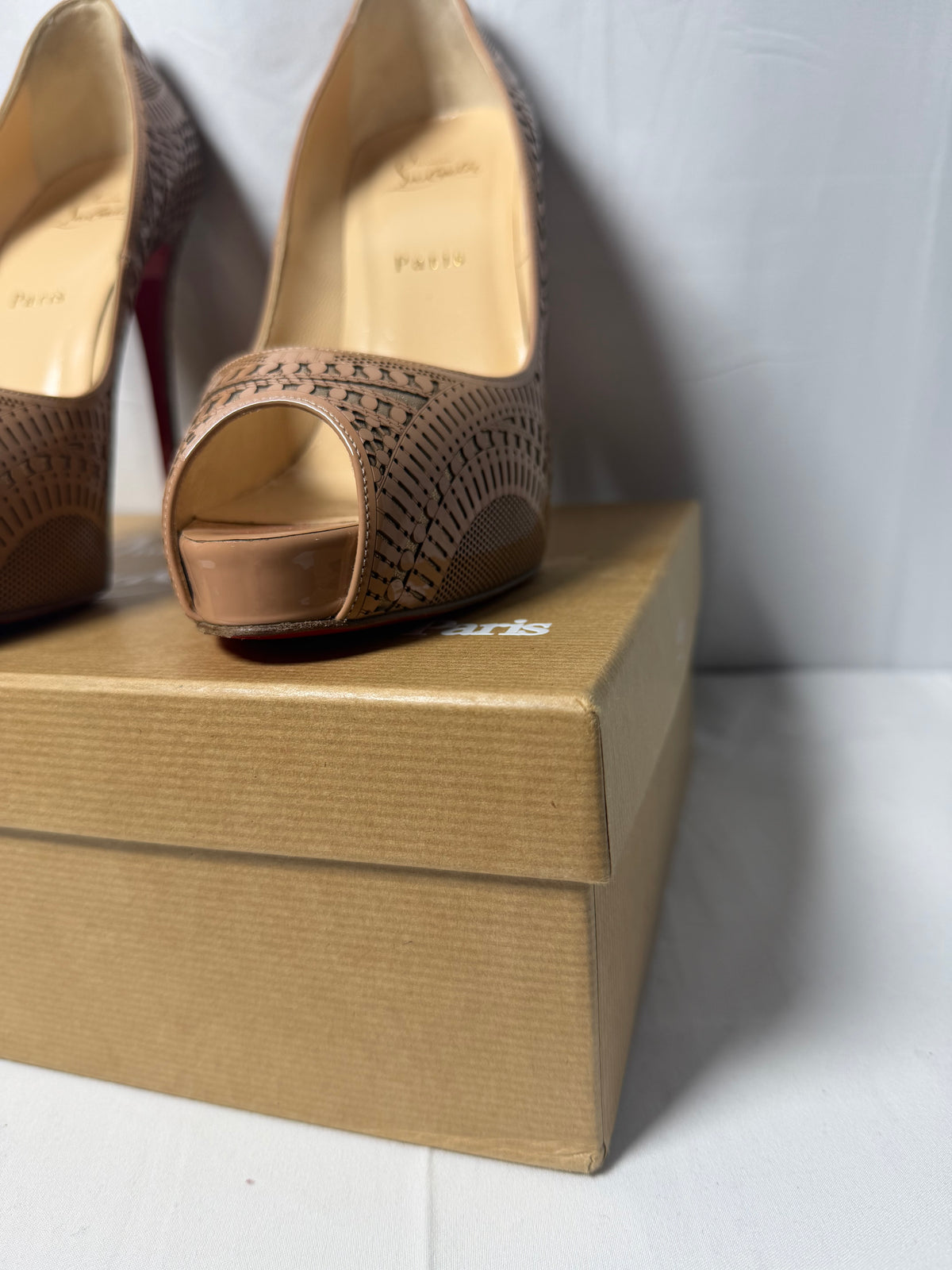 Christian Louboutin Suellena 120 Patenet/Suede Burma Size 39