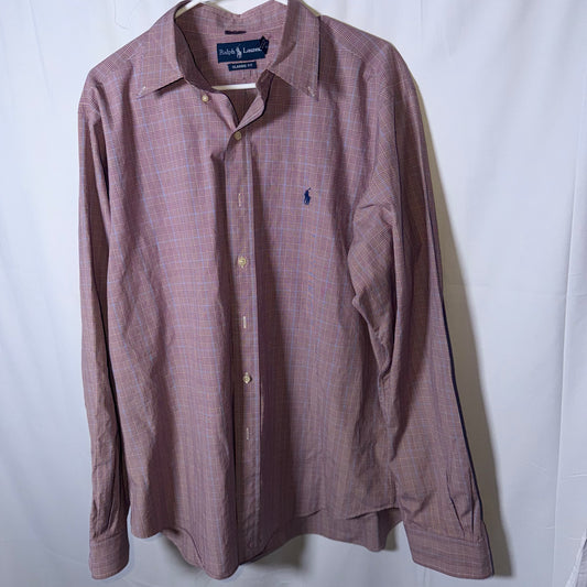 Polo Ralph Lauren Red Stripe Plaid Button Down