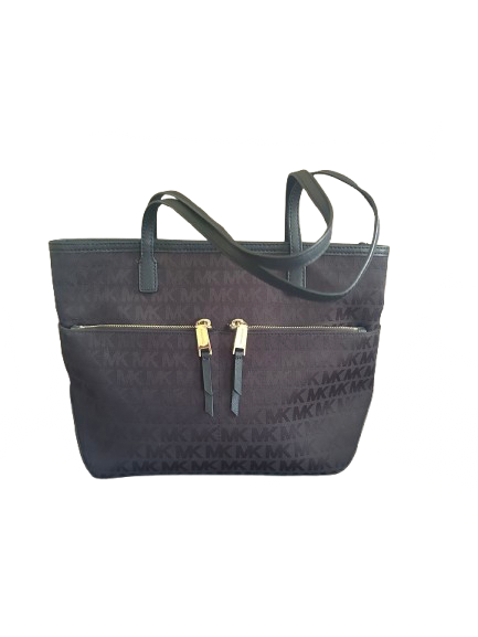 Michael Kors Black Canvas and Leather Purse