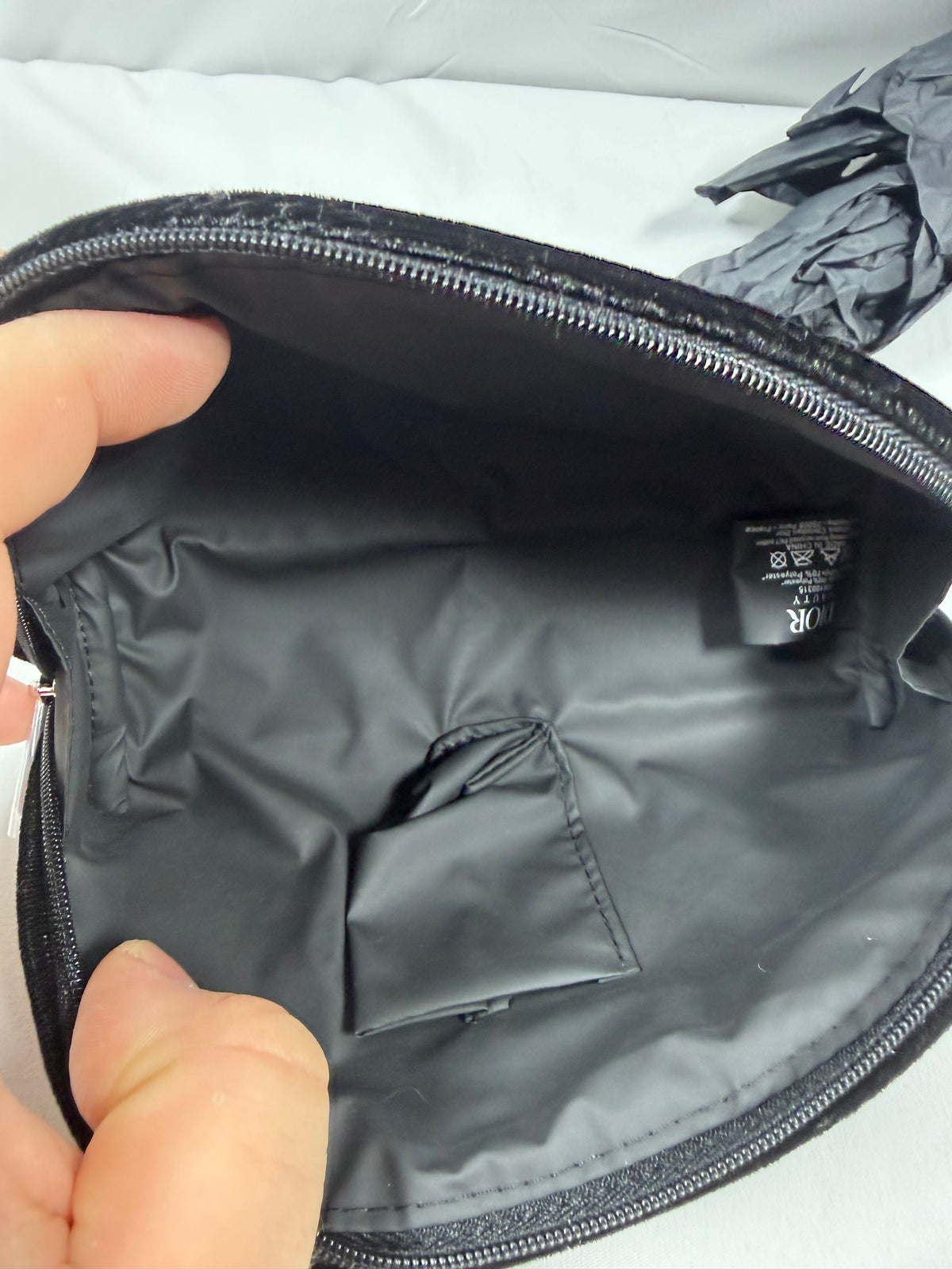 Dior Black Velvet Cosmetic Bag