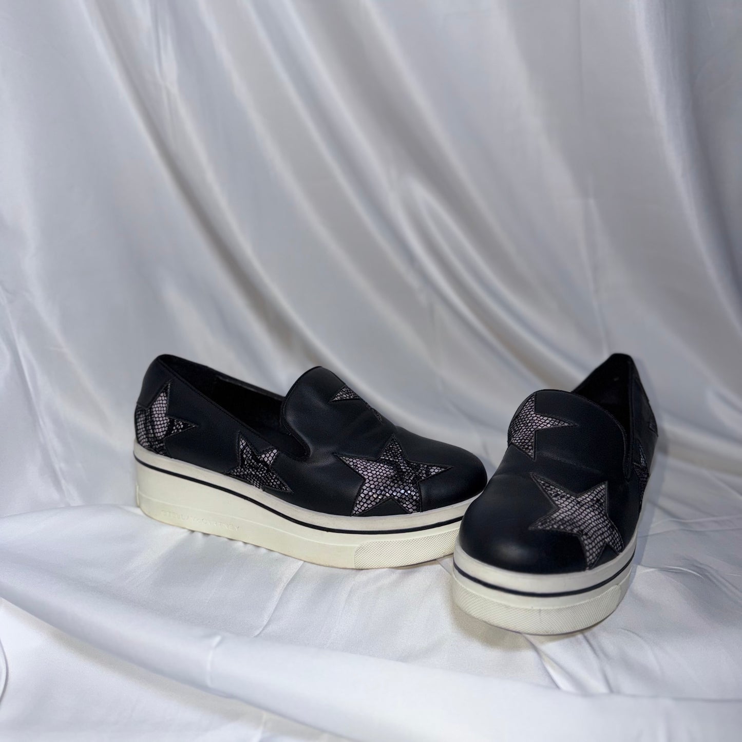 Stella McCartney Black Star Print Platform Shoes