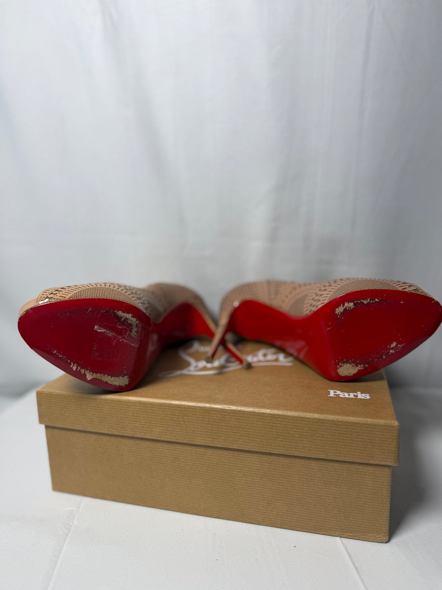 Christian Louboutin Suellena 120 Patenet/Suede Burma Size 39