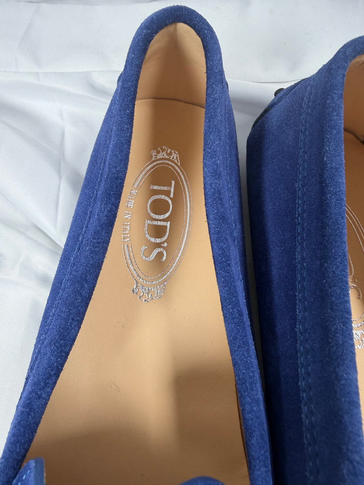 Tods Women’s Blue Suede Loafers