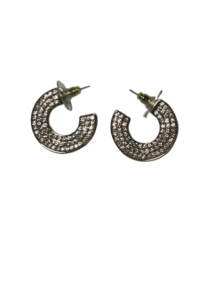 Gold-Toned Crystal 3/4 Hoops