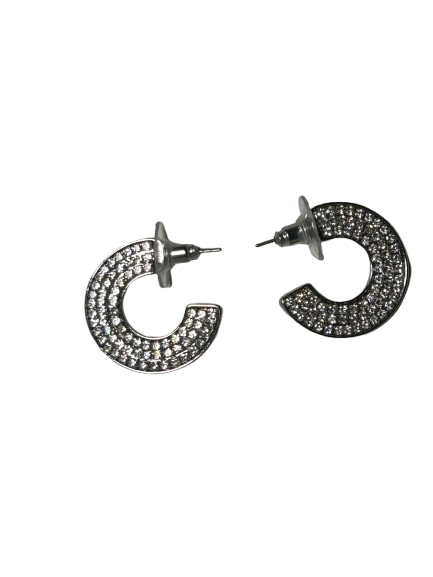 Silver Crystal 3/4 Hoops