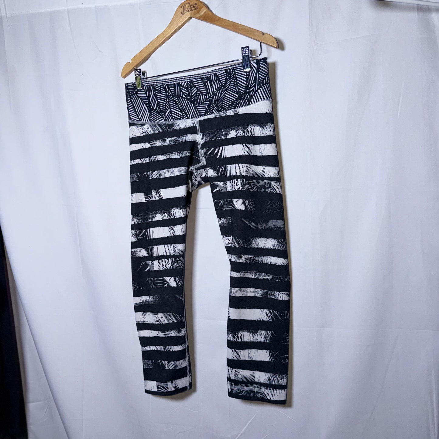 Lululemon Black and White Striped Leggings