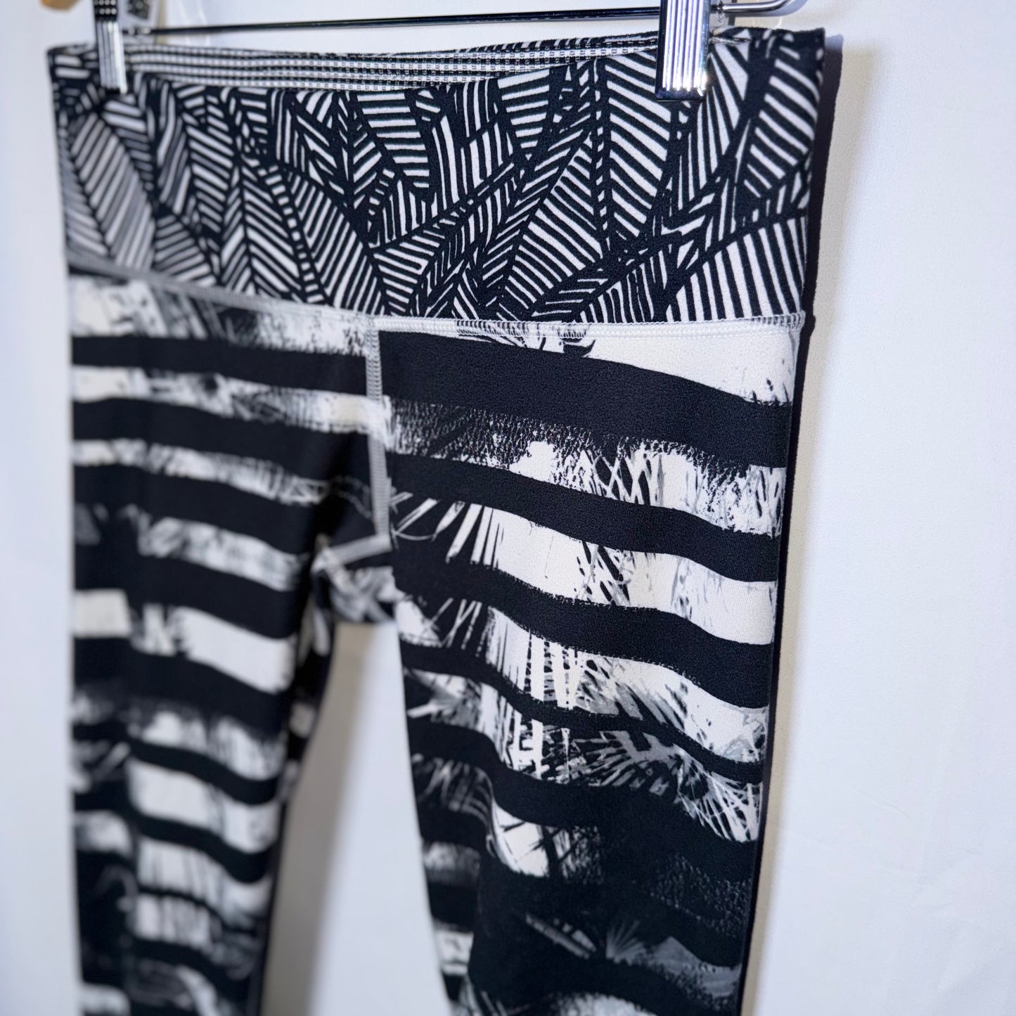 Lululemon Black and White Striped Leggings