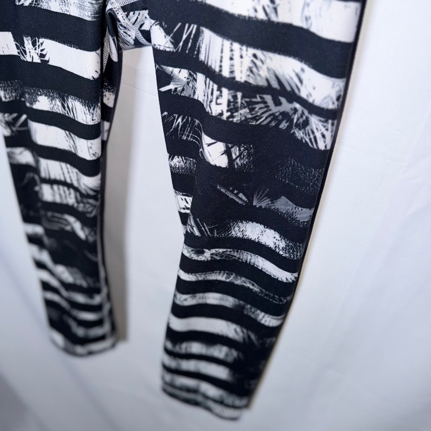 Lululemon Black and White Striped Leggings