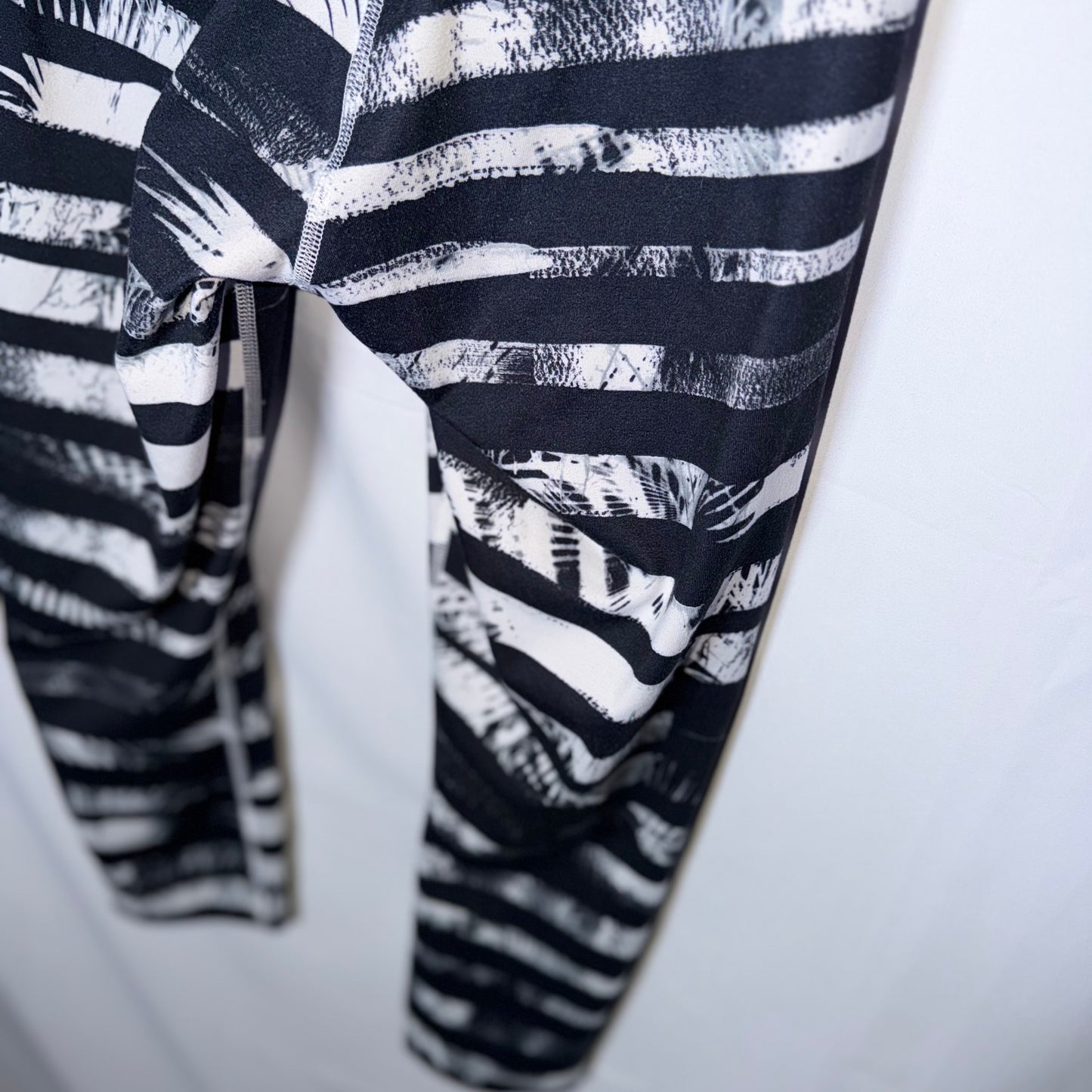 Lululemon Black and White Striped Leggings