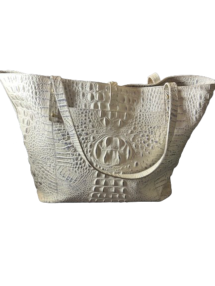 Brahmin White Tote Bag