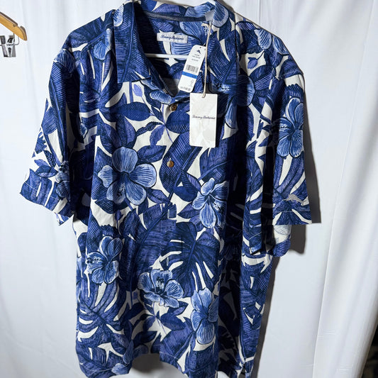Tommy Bahama Brand New Silk Short Sleeved Button Down Shirt
