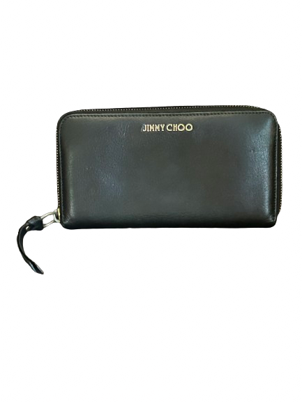 Jimmy Choo Black Long Zippy Wallet