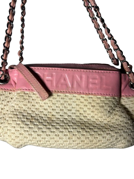 Chanel Vintage Tweed & Leather Handbag