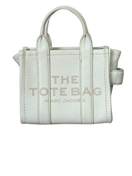 Marc Jacobs White Leather The Tote Bag Micro