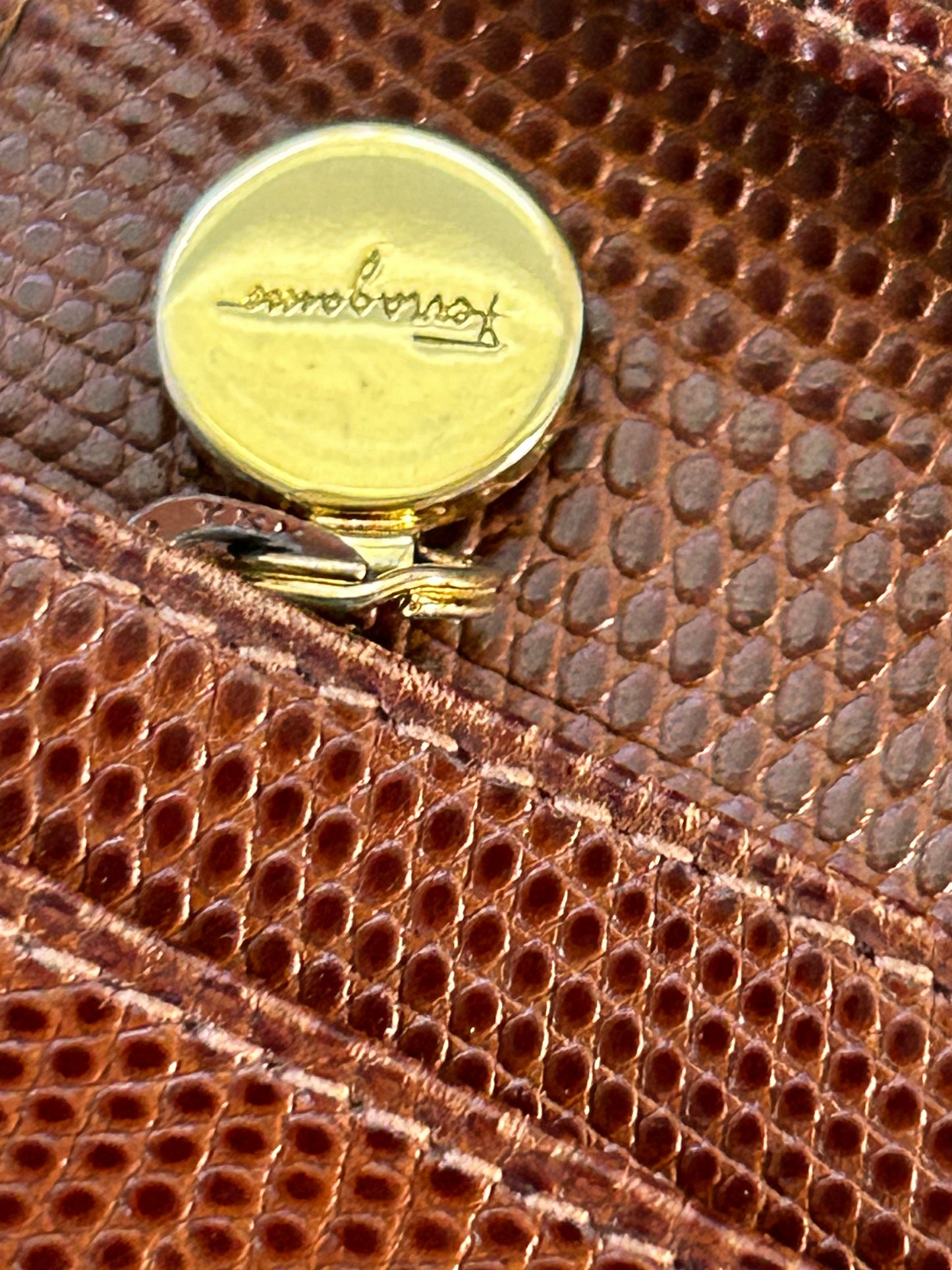 Salvatore Ferragamo Lizard Wallet on Chain