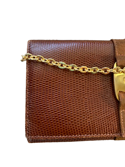 Salvatore Ferragamo Lizard Wallet on Chain