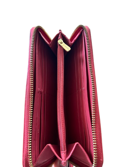 Coach Pink/Tan Accordion Zip Wallet