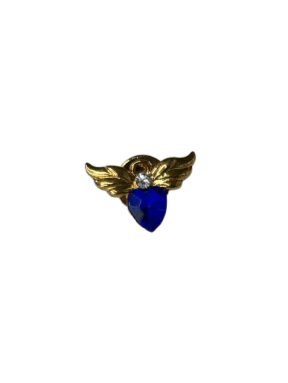 Blue Gold Diamond Angel Brooch