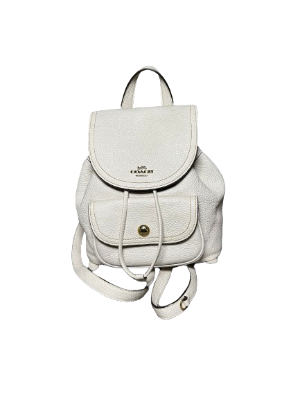 Coach White Leather Small Backpack